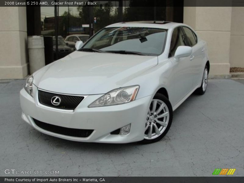 Glacier Frost Pearl / Black 2008 Lexus IS 250 AWD