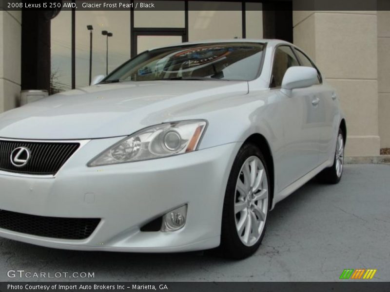Glacier Frost Pearl / Black 2008 Lexus IS 250 AWD