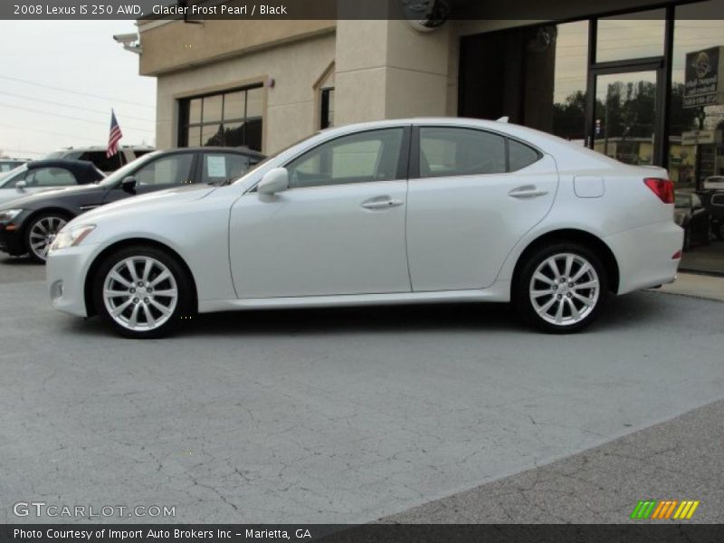 Glacier Frost Pearl / Black 2008 Lexus IS 250 AWD
