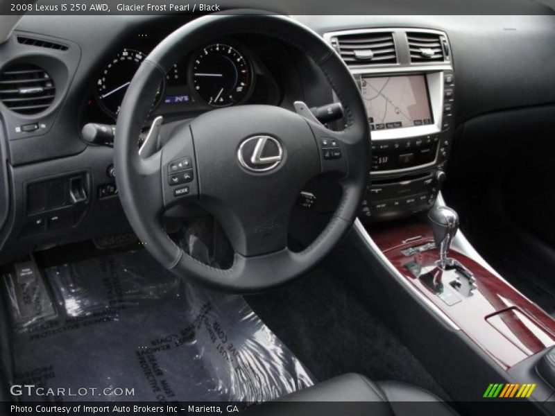 Glacier Frost Pearl / Black 2008 Lexus IS 250 AWD