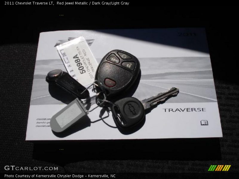 Red Jewel Metallic / Dark Gray/Light Gray 2011 Chevrolet Traverse LT