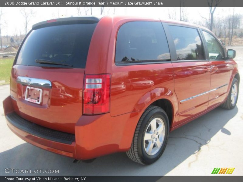 Sunburst Orange Pearl / Medium Slate Gray/Light Shale 2008 Dodge Grand Caravan SXT