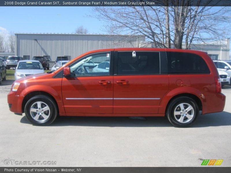 Sunburst Orange Pearl / Medium Slate Gray/Light Shale 2008 Dodge Grand Caravan SXT