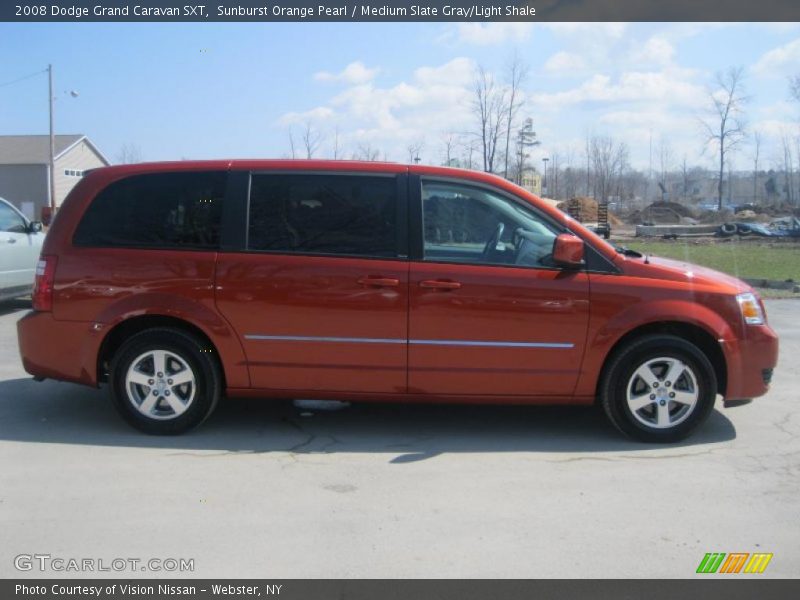 Sunburst Orange Pearl / Medium Slate Gray/Light Shale 2008 Dodge Grand Caravan SXT