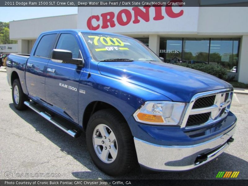 Deep Water Blue Pearl / Dark Slate Gray/Medium Graystone 2011 Dodge Ram 1500 SLT Crew Cab