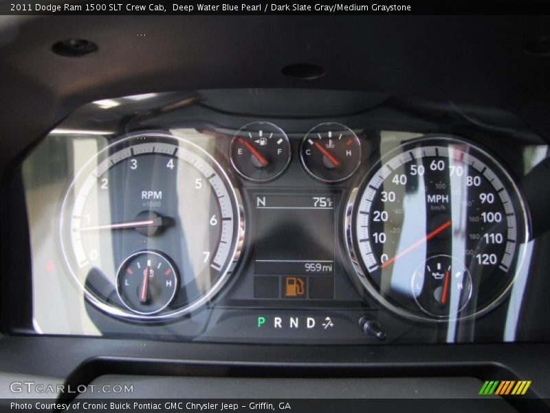 Deep Water Blue Pearl / Dark Slate Gray/Medium Graystone 2011 Dodge Ram 1500 SLT Crew Cab