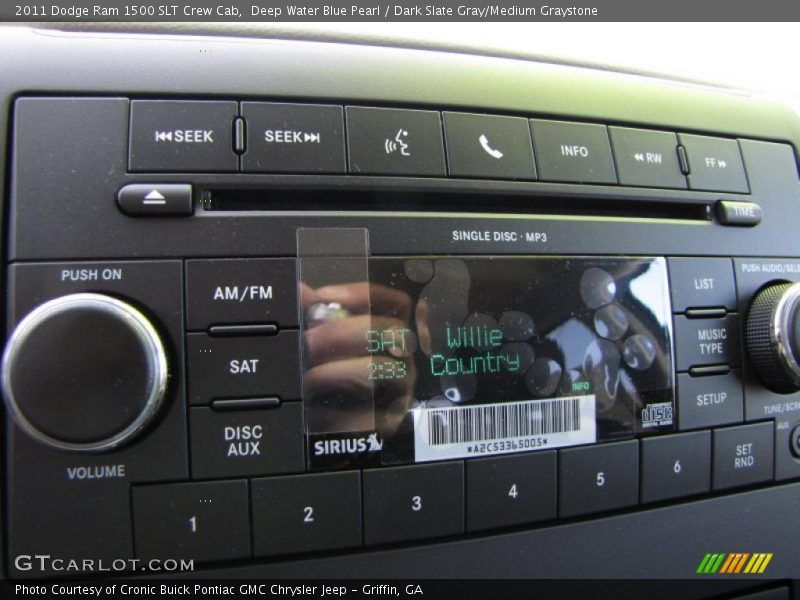 Deep Water Blue Pearl / Dark Slate Gray/Medium Graystone 2011 Dodge Ram 1500 SLT Crew Cab