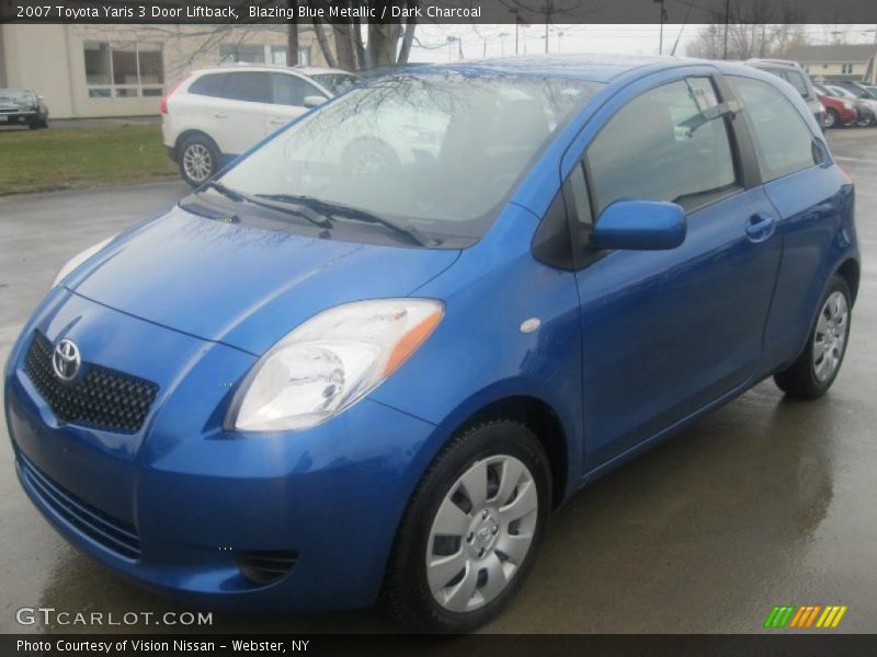 Blazing Blue Metallic / Dark Charcoal 2007 Toyota Yaris 3 Door Liftback