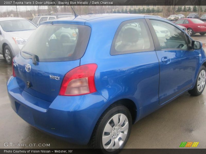 Blazing Blue Metallic / Dark Charcoal 2007 Toyota Yaris 3 Door Liftback