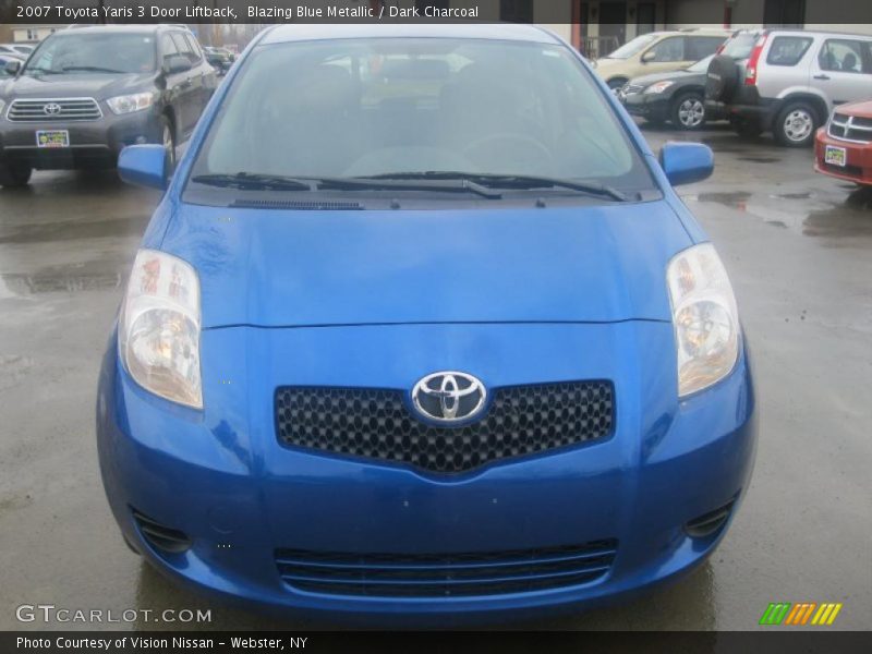 Blazing Blue Metallic / Dark Charcoal 2007 Toyota Yaris 3 Door Liftback