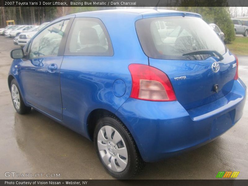 Blazing Blue Metallic / Dark Charcoal 2007 Toyota Yaris 3 Door Liftback