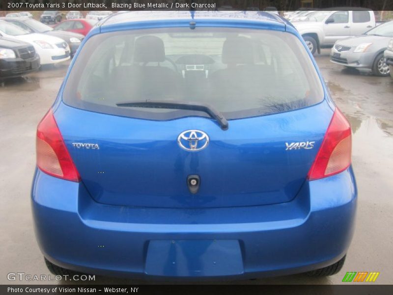 Blazing Blue Metallic / Dark Charcoal 2007 Toyota Yaris 3 Door Liftback