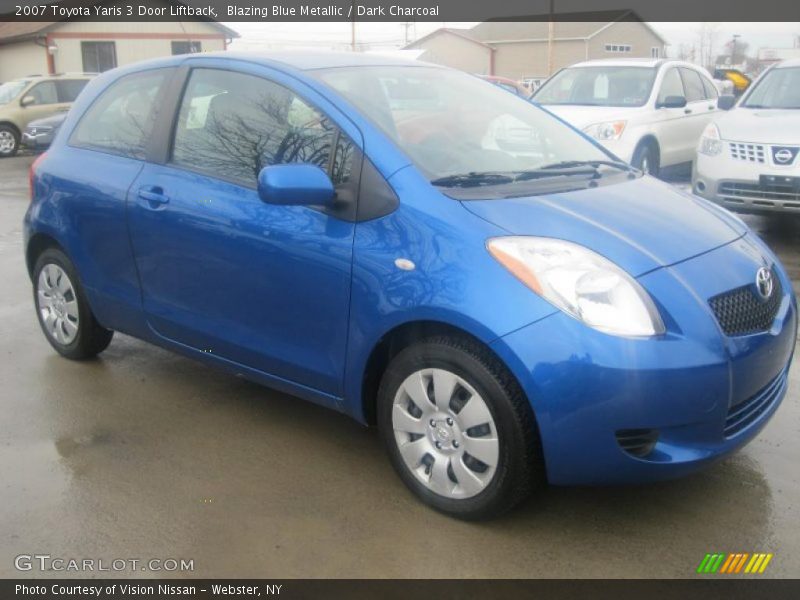 Blazing Blue Metallic / Dark Charcoal 2007 Toyota Yaris 3 Door Liftback