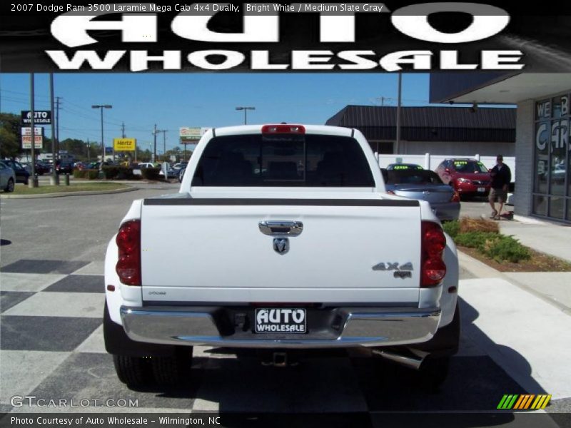 Bright White / Medium Slate Gray 2007 Dodge Ram 3500 Laramie Mega Cab 4x4 Dually