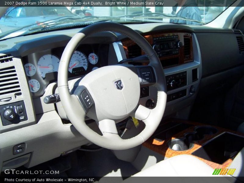 Bright White / Medium Slate Gray 2007 Dodge Ram 3500 Laramie Mega Cab 4x4 Dually