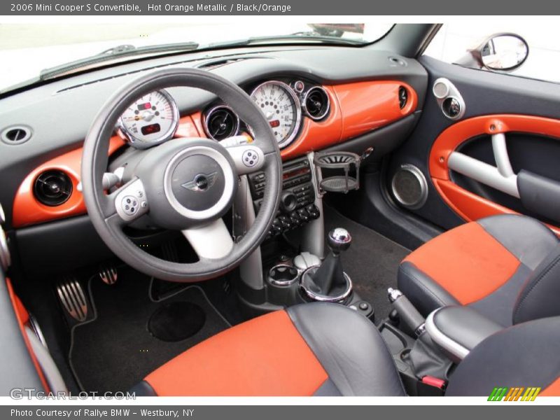 Hot Orange Metallic / Black/Orange 2006 Mini Cooper S Convertible