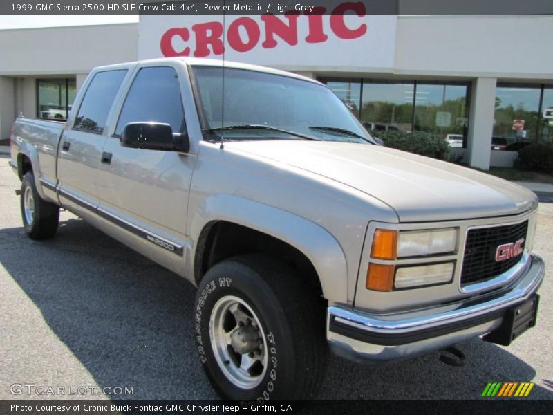 Pewter Metallic / Light Gray 1999 GMC Sierra 2500 HD SLE Crew Cab 4x4