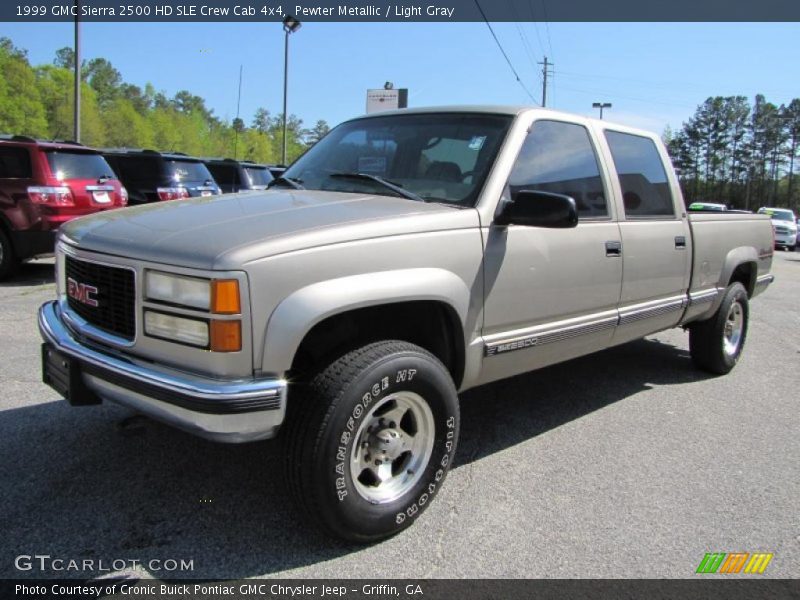 Pewter Metallic / Light Gray 1999 GMC Sierra 2500 HD SLE Crew Cab 4x4