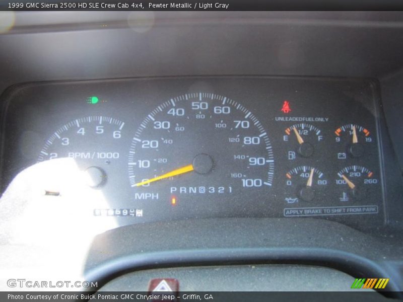 Pewter Metallic / Light Gray 1999 GMC Sierra 2500 HD SLE Crew Cab 4x4