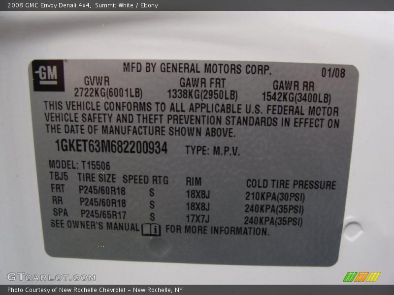 Summit White / Ebony 2008 GMC Envoy Denali 4x4