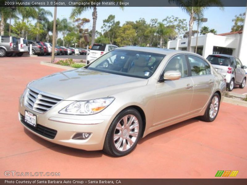 Champagne Beige Metallic / Beige 2009 Hyundai Genesis 3.8 Sedan