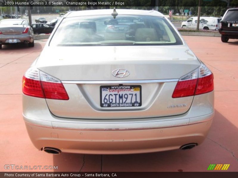 Champagne Beige Metallic / Beige 2009 Hyundai Genesis 3.8 Sedan