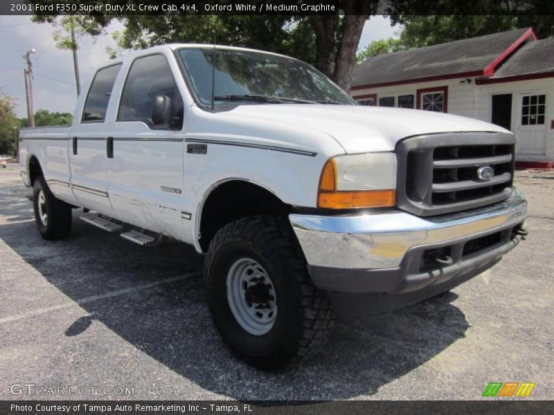 Oxford White / Medium Graphite 2001 Ford F350 Super Duty XL Crew Cab 4x4