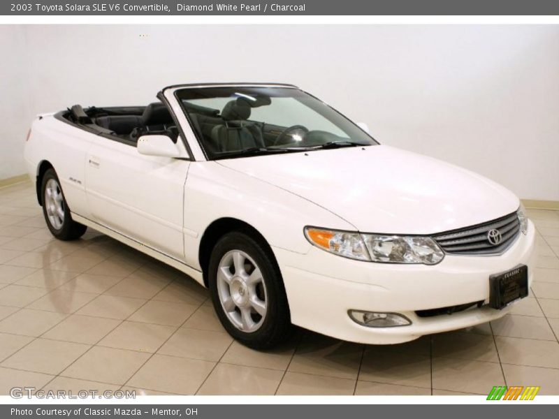 Diamond White Pearl / Charcoal 2003 Toyota Solara SLE V6 Convertible