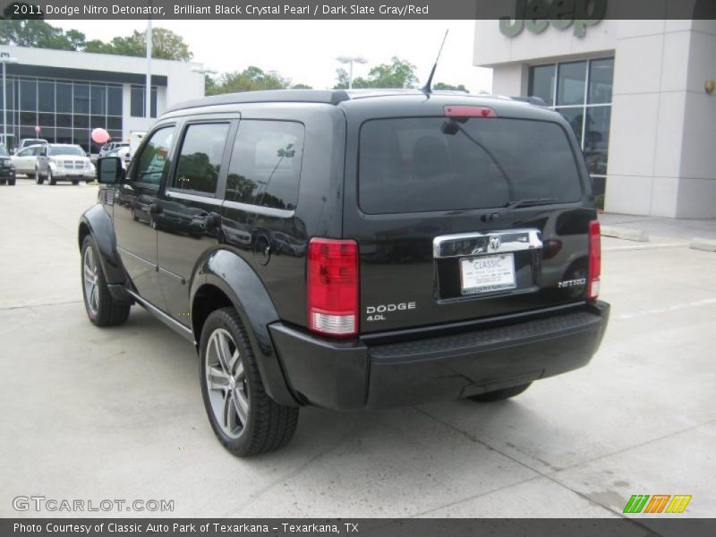 Brilliant Black Crystal Pearl / Dark Slate Gray/Red 2011 Dodge Nitro Detonator