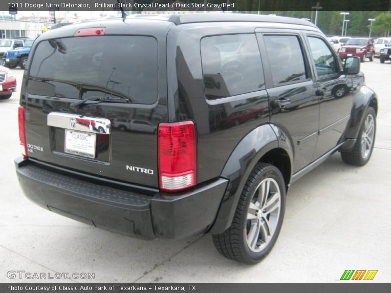 Brilliant Black Crystal Pearl / Dark Slate Gray/Red 2011 Dodge Nitro Detonator