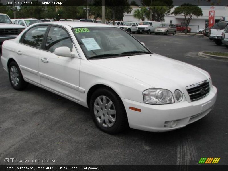White / Beige 2006 Kia Optima LX
