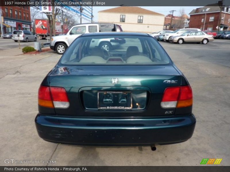 Cypress Green Metallic / Beige 1997 Honda Civic EX Sedan