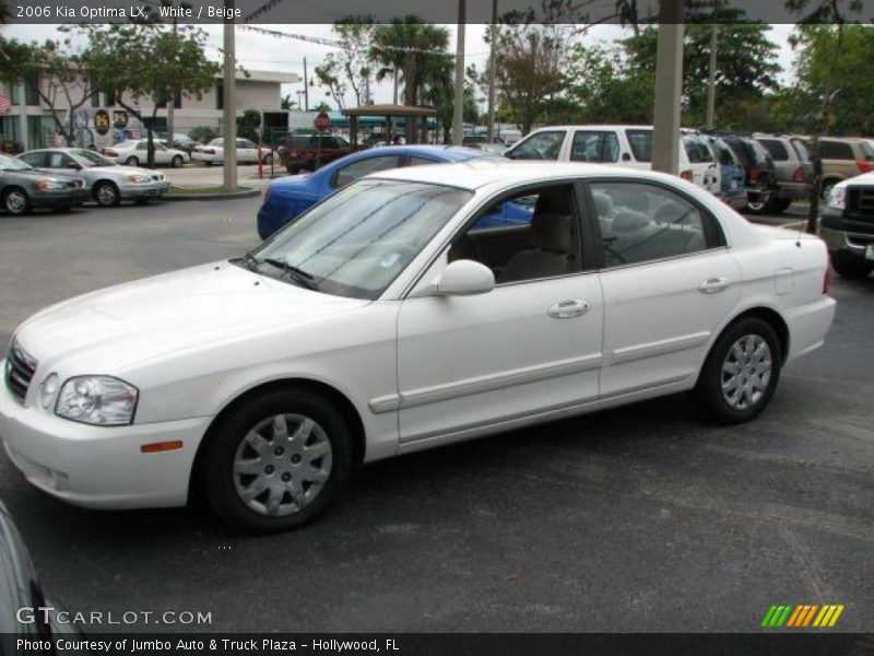 White / Beige 2006 Kia Optima LX