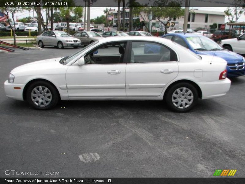 White / Beige 2006 Kia Optima LX