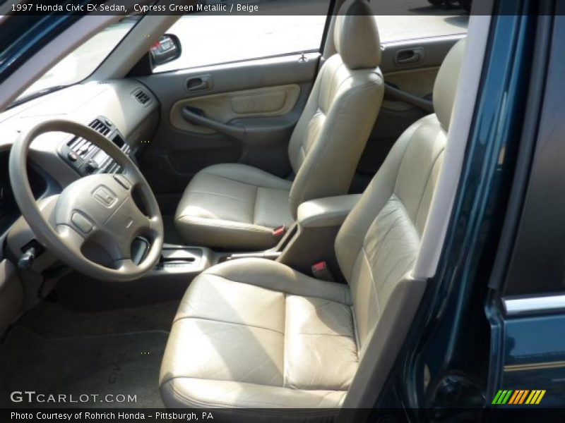 Cypress Green Metallic / Beige 1997 Honda Civic EX Sedan