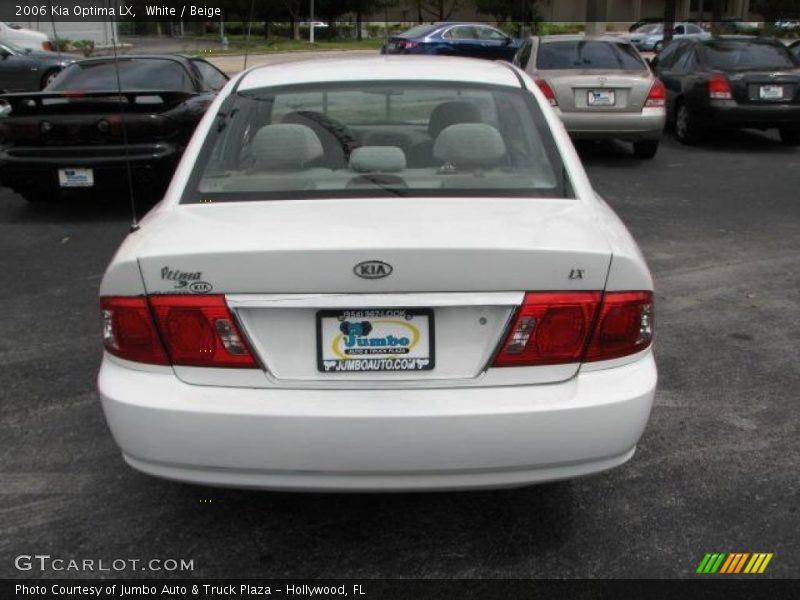 White / Beige 2006 Kia Optima LX