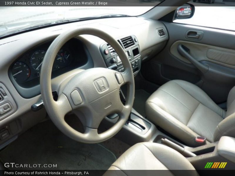Cypress Green Metallic / Beige 1997 Honda Civic EX Sedan