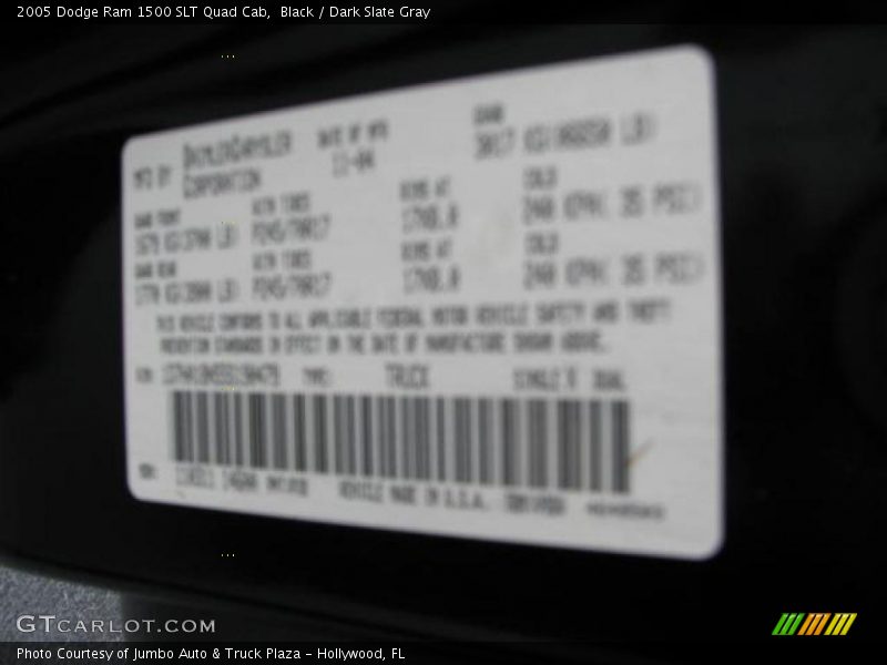 Black / Dark Slate Gray 2005 Dodge Ram 1500 SLT Quad Cab