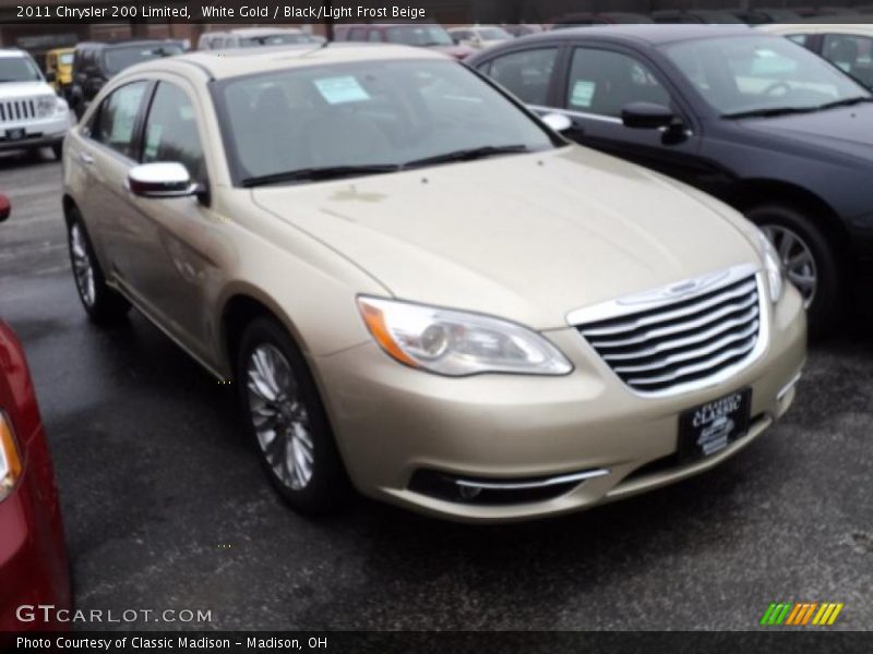 White Gold / Black/Light Frost Beige 2011 Chrysler 200 Limited