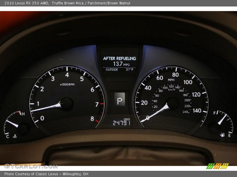Truffle Brown Mica / Parchment/Brown Walnut 2010 Lexus RX 350 AWD