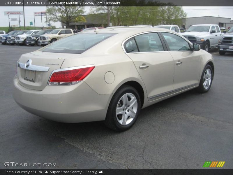 Gold Mist Metallic / Cocoa/Light Cashmere 2010 Buick LaCrosse CX
