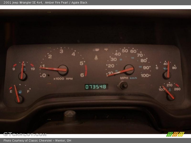 Amber Fire Pearl / Agate Black 2001 Jeep Wrangler SE 4x4