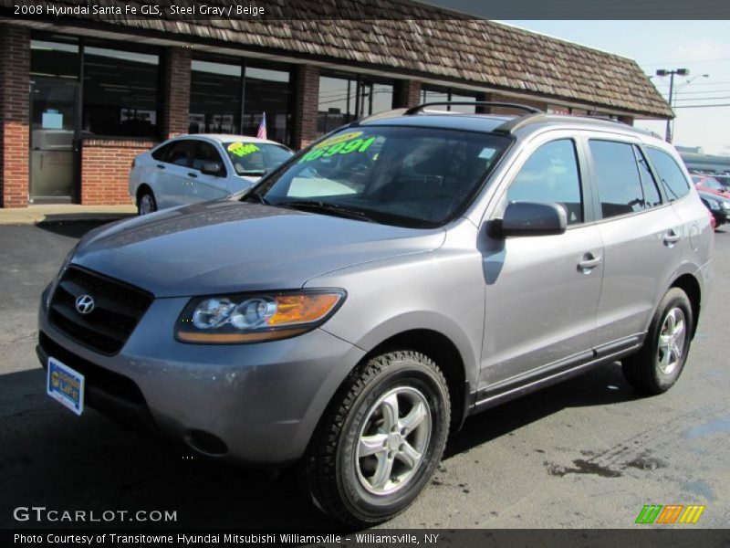 Steel Gray / Beige 2008 Hyundai Santa Fe GLS