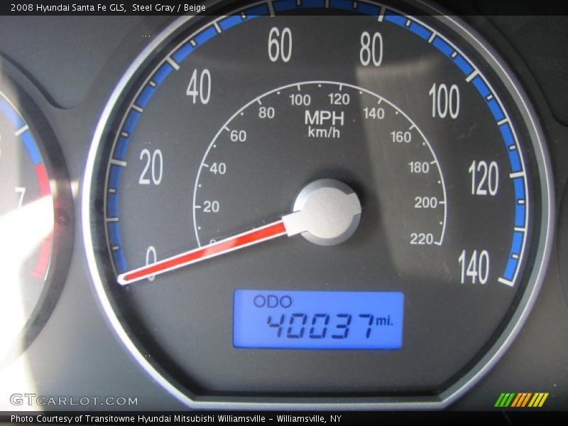 Steel Gray / Beige 2008 Hyundai Santa Fe GLS