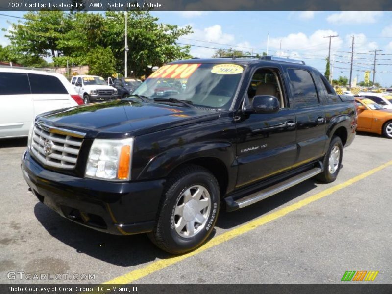 Sable Black / Shale 2002 Cadillac Escalade EXT AWD