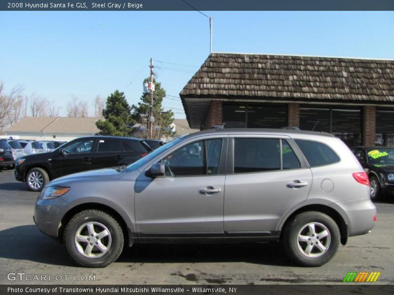 Steel Gray / Beige 2008 Hyundai Santa Fe GLS