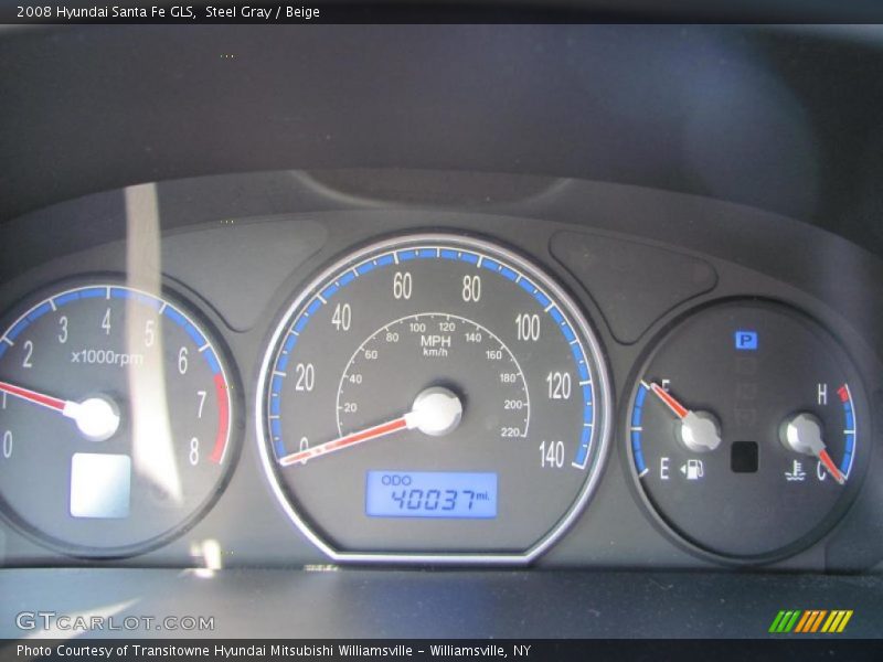 Steel Gray / Beige 2008 Hyundai Santa Fe GLS
