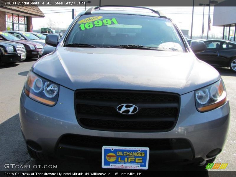 Steel Gray / Beige 2008 Hyundai Santa Fe GLS