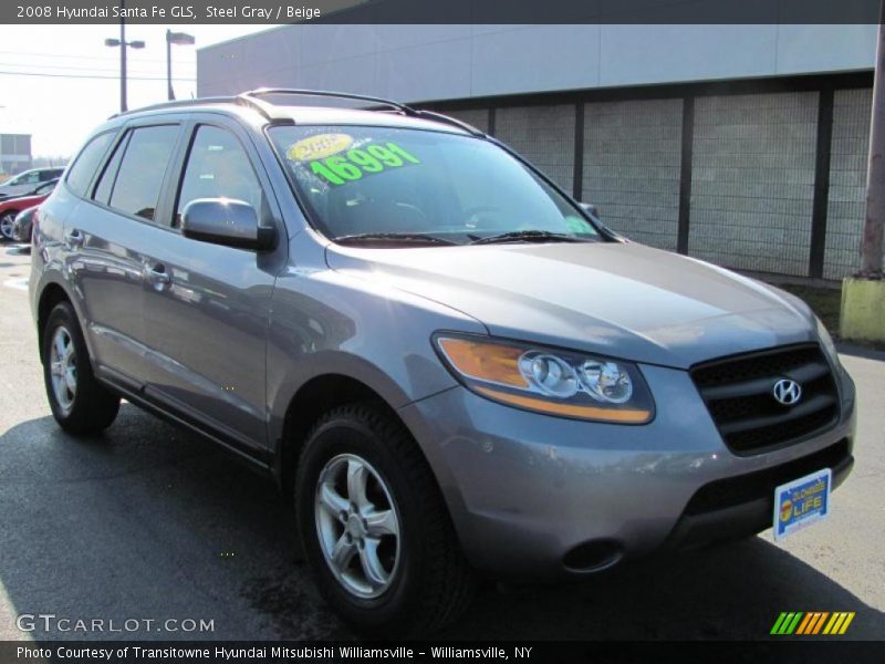 Steel Gray / Beige 2008 Hyundai Santa Fe GLS