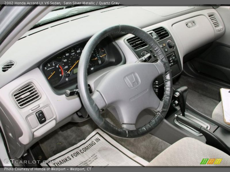 Satin Silver Metallic / Quartz Gray 2002 Honda Accord LX V6 Sedan
